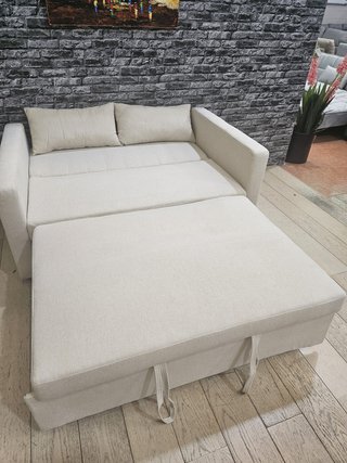 Sofá Cama Beige de 2 Plazas