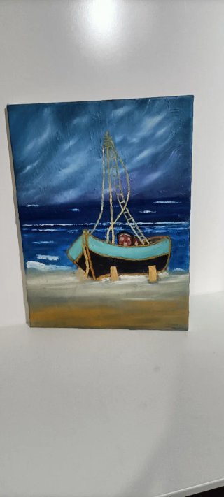 Pintura al óleo náutica sobre lienzo