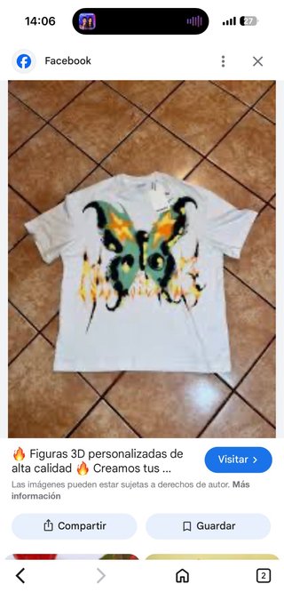 Camiseta mariposa multicolor