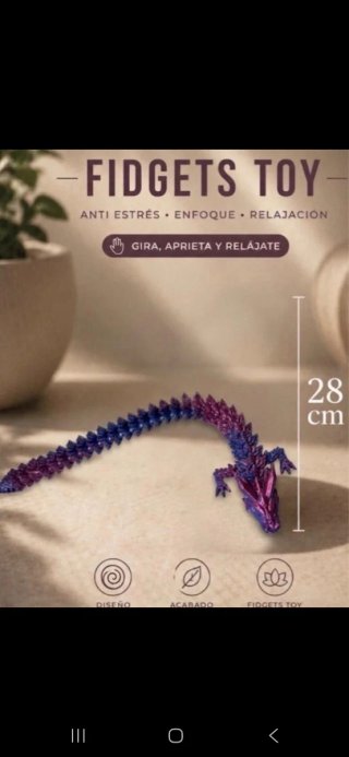 Dragón Fidget Toy Antiestrés 28 cm