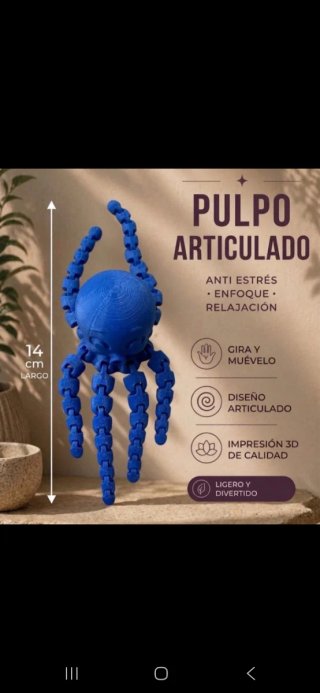 Pulpo Articulado Antiestrés 14cm