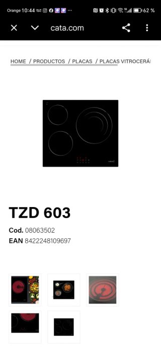 Placa Vitrocerámica Cata TZD 603/G