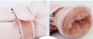 Guantes de invierno táctiles grises y rosas