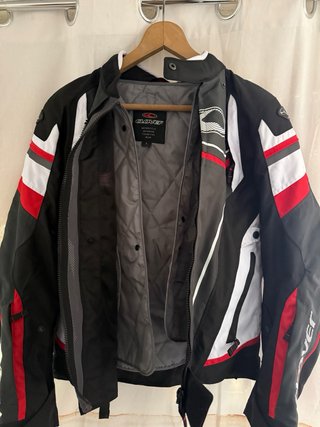 Chaqueta Moto Clover Negra Roja Blanca