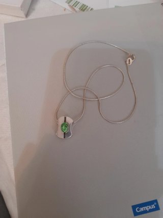Gargantilla Plata Ley y Circonita Verde