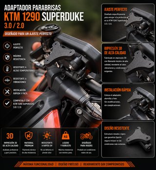 Adaptador Parabrisas KTM 1290 Super Duke
