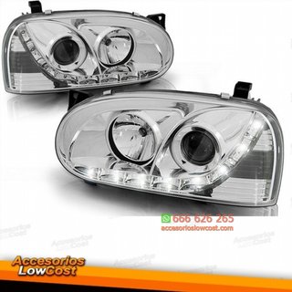 FAROS LUZ DIURNA  LED  GOLF 3, 91-97  CRISTAL CLA