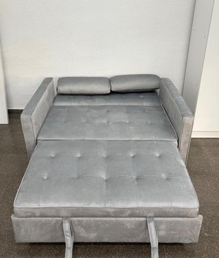 Sofá Cama Gris Terciopelo