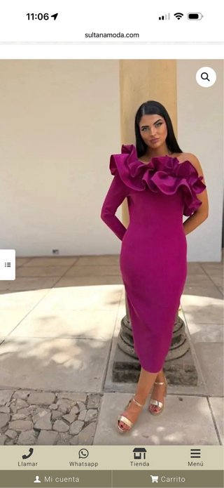 Vestido buganvilla con volantes talla 48