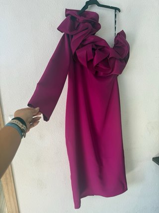 Vestido buganvilla con volantes talla 48
