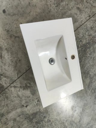 Lavabo de baño de porcelana blanco