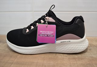 Zapatillas Skechers para mujer, negras y rosa, 38