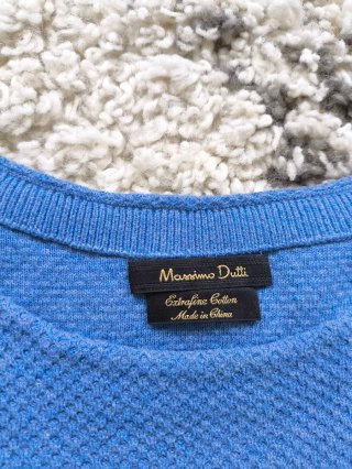 Jersey algodón Massimo Dutti Azul Talla L