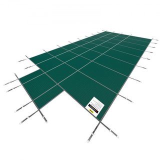 Cubierta de Seguridad para Piscina que se Ajusta a Piscinas Rectangulares Inground de 18x36 pies, Cubierta de Seguridad para Piscina con Escalón Central de 4x10 pies, Cubierta de Piscina Sólida de...