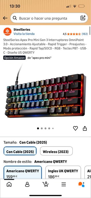 Teclado SteelSeries Apex Pro Mini 3 Gen