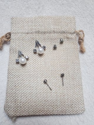Pendientes vintage perla y circonita