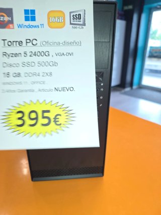 Torre PC Ryzen 5 2400G 16GB SSD 500GB NUEVO