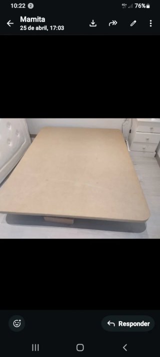 Somier cama 1.50 con patas madera