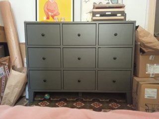 Cómoda Ikea 9 cajones madera gris