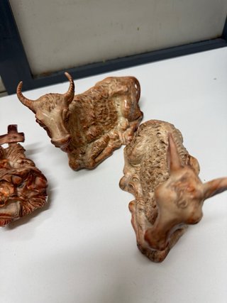 Set di figure per presepe di Natale in ceramica e plastica