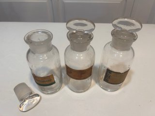 3 Frascos de Farmacia Antiguos