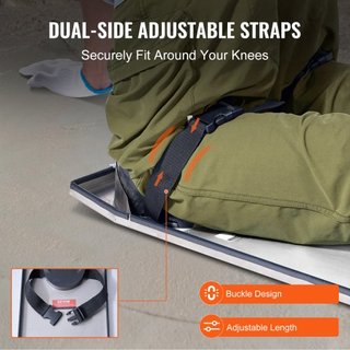 Tablones de Rodillas de Acero Inoxidable, 28'' x 8'' Deslizadores de Concreto, 2 Pares de Almohadillas para Rodillas Deslizantes, con Almohadillas para Rodillas y Correas para Tableros para Acabad...