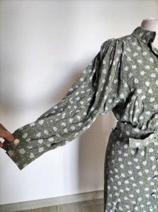 Vestito vintage fantasia fiori e pois