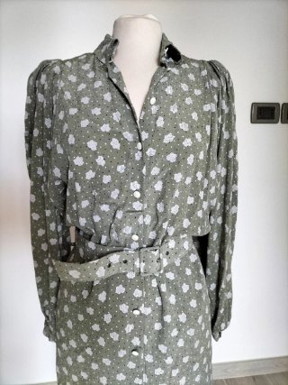 Vestito vintage fantasia fiori e pois