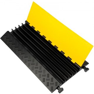 Protectores de Cable de Goma de 5 Canales Rampas de Cable Extremas 29937.1 kg Pesadas 5 Ranuras Protectores de Cables de Alambre Rampas de Entrada de Goma Topes de Velocidad de Tráfico 88.9x50.8x5cm