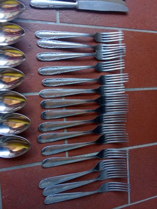 Posate acciaio inox manici ricamati