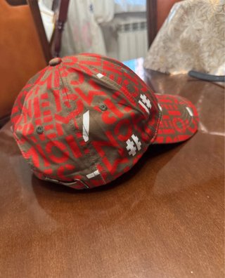 Cappello Moncler Logo Rosso Marrone