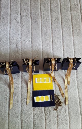 Set 5 borsette regalo Swarovski oro giallo