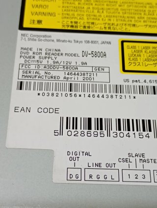 LETTORE DVD-ROM NEC MODELLO DV-5800A USATO
