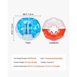 Bolas Inflables de Choque 2-Pack, Bolas Zorb Sumo de 5FT/1.5M para Adolescentes y Adultos, Bolas de Burbuja Humana de PVC de 0.8mm de Grosor para Juegos de Equipo al Aire Libre, Juguetes de Choque...