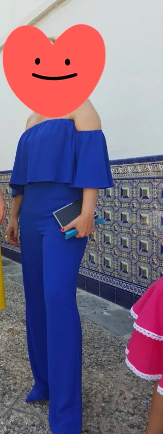 Mono Zara hombros descubiertos azul