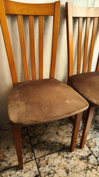 6 Sillas Comedor Madera tapizadas en marrón