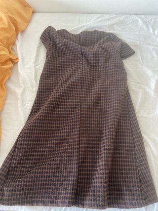 Vestido Zara cuadros marrón y negro