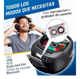 Reproductor CD/Cassette KLIM Negro