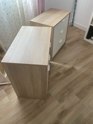 Cómoda / Cajonera 3 cajones madera y blanco