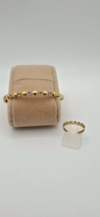Anillo Oro 18k Circonitas Multicolor
