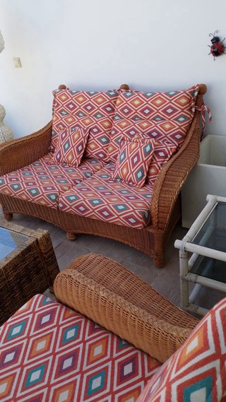 Conjunto Terraza Mimbre y Cristal