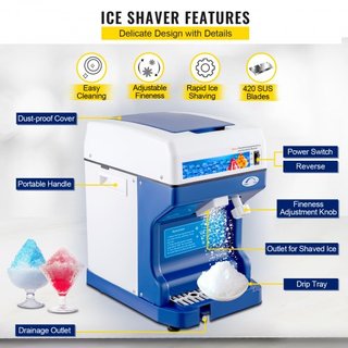 Máquina de Nieve 265LBS Trituradora de Hielo Comercial 220V 50HZ Máquina Trituradora de Hielo Copo de Nieve Acero Inoxidable Grado Alimenticio para Cocina Bares en Casa