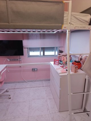 Litera IKEA VITVAL 90x200 con escritorio