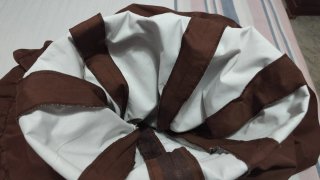 Traje de flamenca marrón y rosa