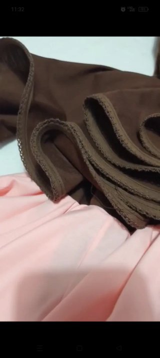 Traje de flamenca marrón y rosa