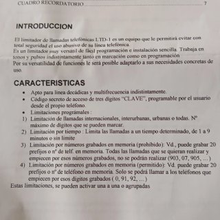 Limitador llamadas Microtel LTD-1
