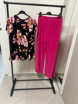 Completo donna nero e fucsia