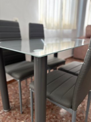 ENVIO GRATIS!! Juego comedor 4 sillas grises