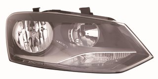 Faro IZQUIERDO O DERECHOdo Electrico Con Motor, Interior Negro (H7/H7) (Tipo Hella) para Volkswagen POLO 2009