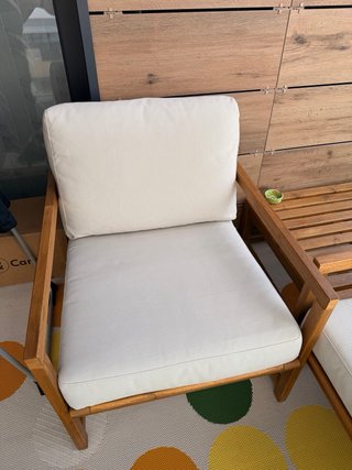 Conjunto de exterior 2 Sillones Madera + Mesa